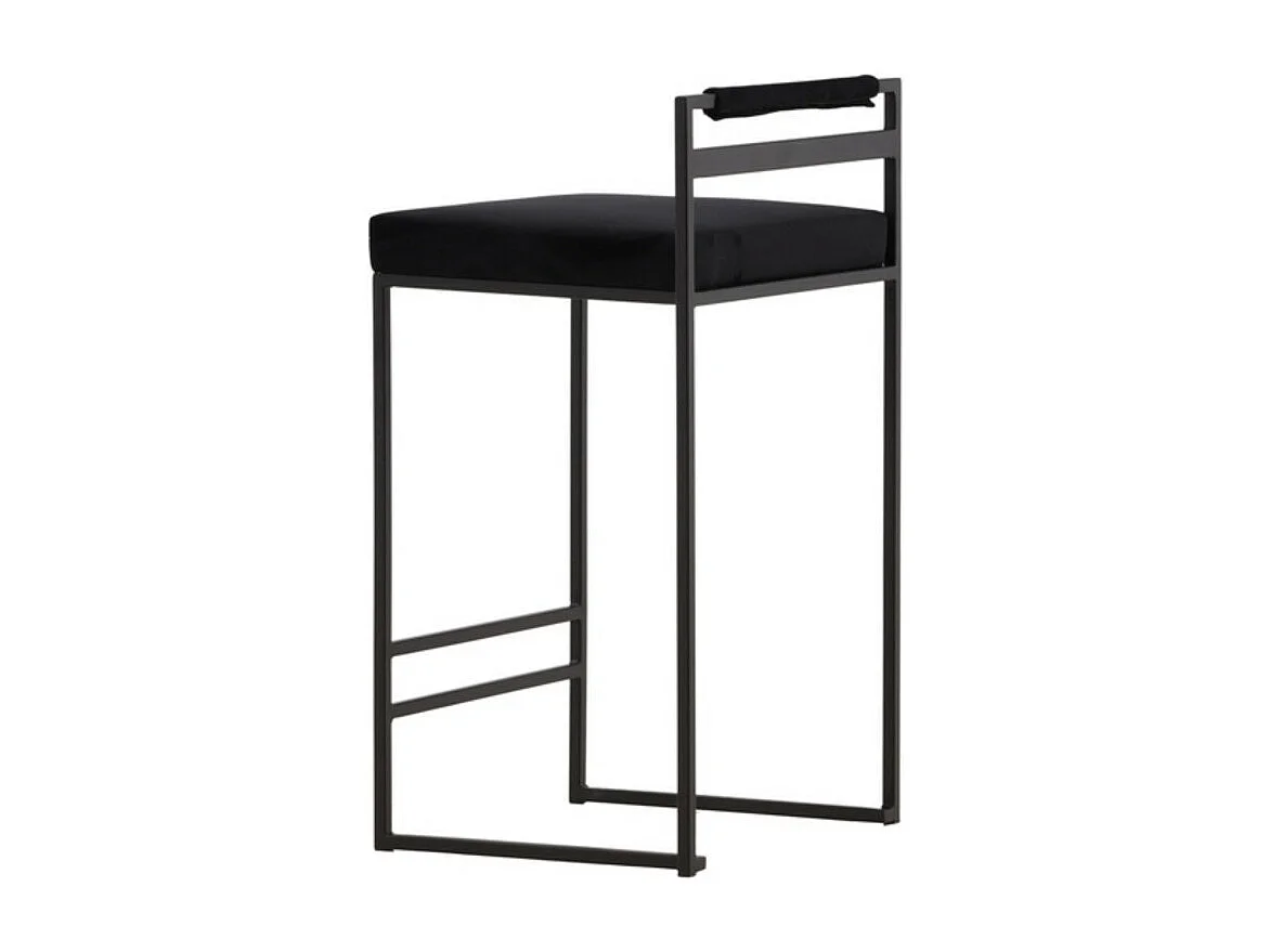 Opelika tabouret de bar velours noir