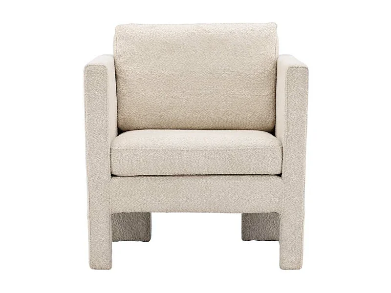 Fauteuil Design Bouclette "Ragusa" 87cm Blanc