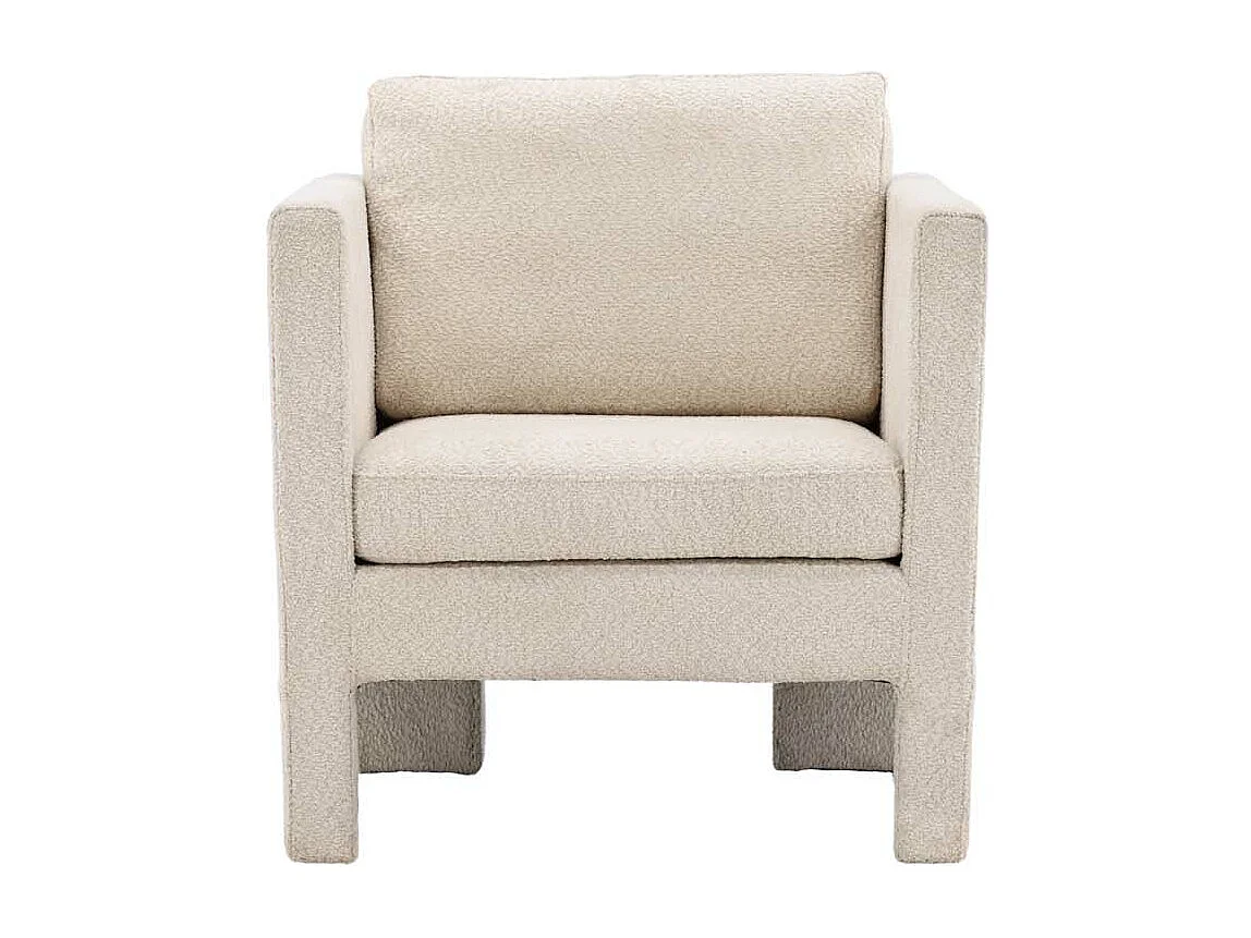 Fauteuil Design Bouclette "Ragusa" 87cm Blanc