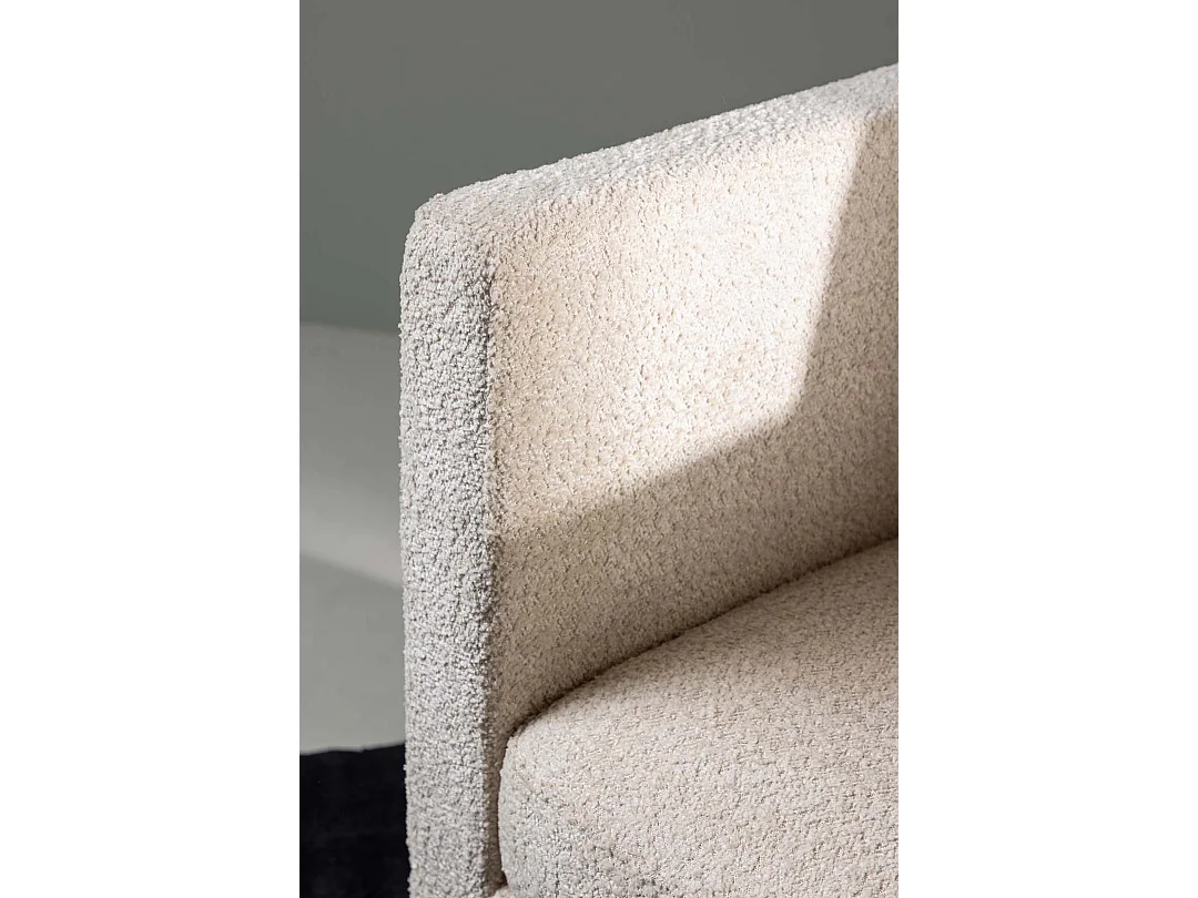 Fauteuil Design Bouclette "Ragusa" 87cm Blanc