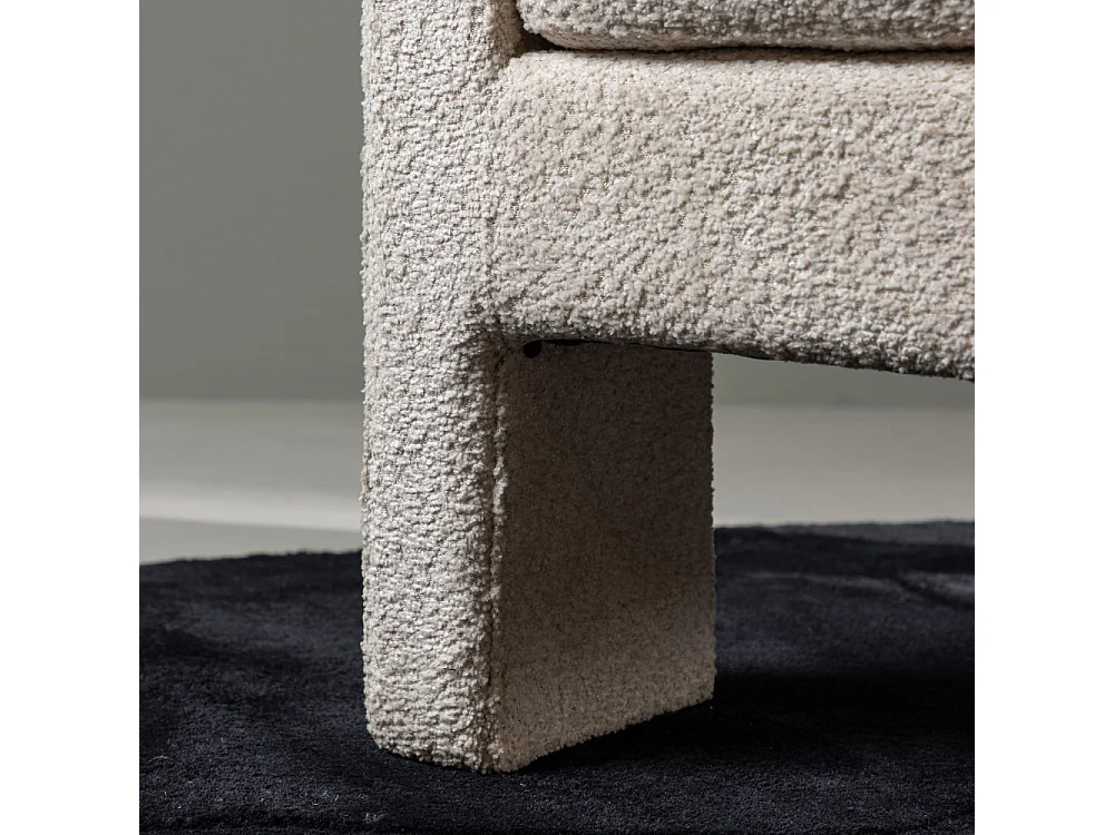 Fauteuil Design Bouclette "Ragusa" 87cm Blanc