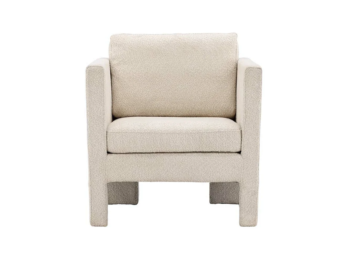 Fauteuil Design Bouclette "Ragusa" 87cm Blanc