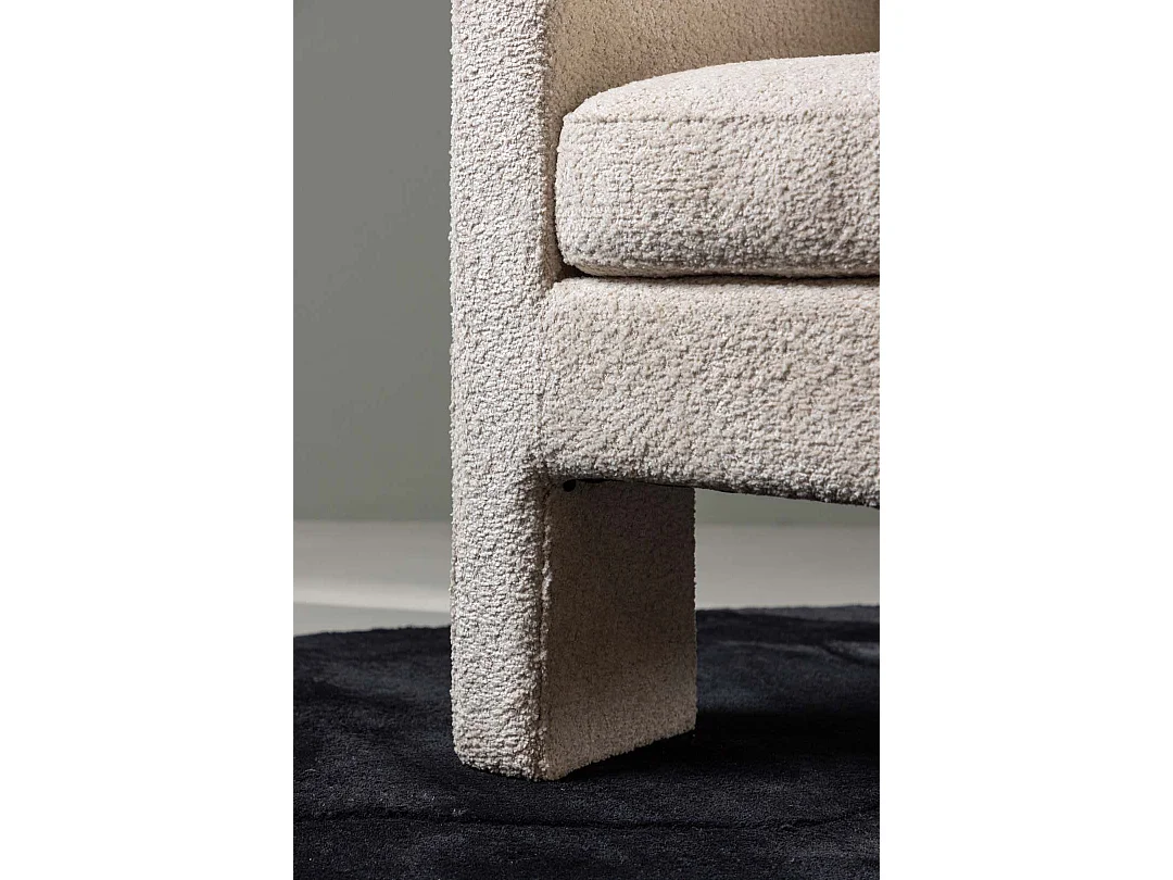 Fauteuil Design Bouclette "Ragusa" 87cm Blanc