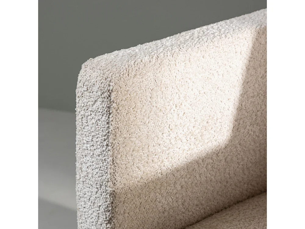 Fauteuil Design Bouclette "Ragusa" 87cm Blanc