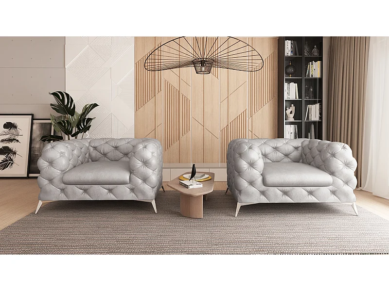 Camilla Chesterfield Sessel, Silber Füßen