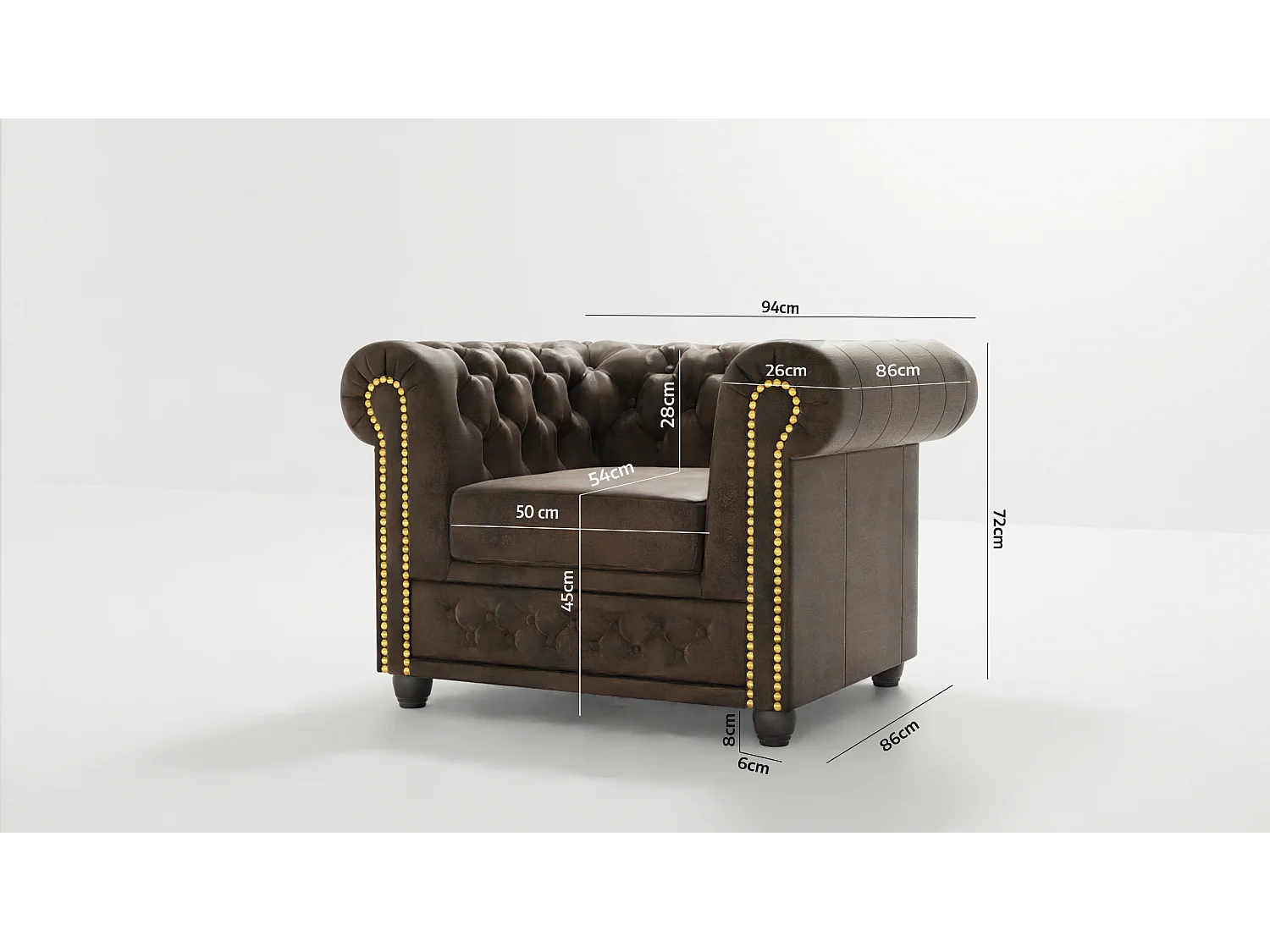 Chesterfield Selena Polstergarnitur mit Schlaffunktion 3+2+1 Vintage Optik Microfaser