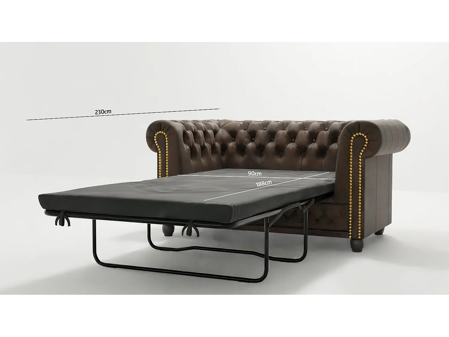 Chesterfield Selena Polstergarnitur mit Schlaffunktion 3+2+1 Vintage Optik Microfaser