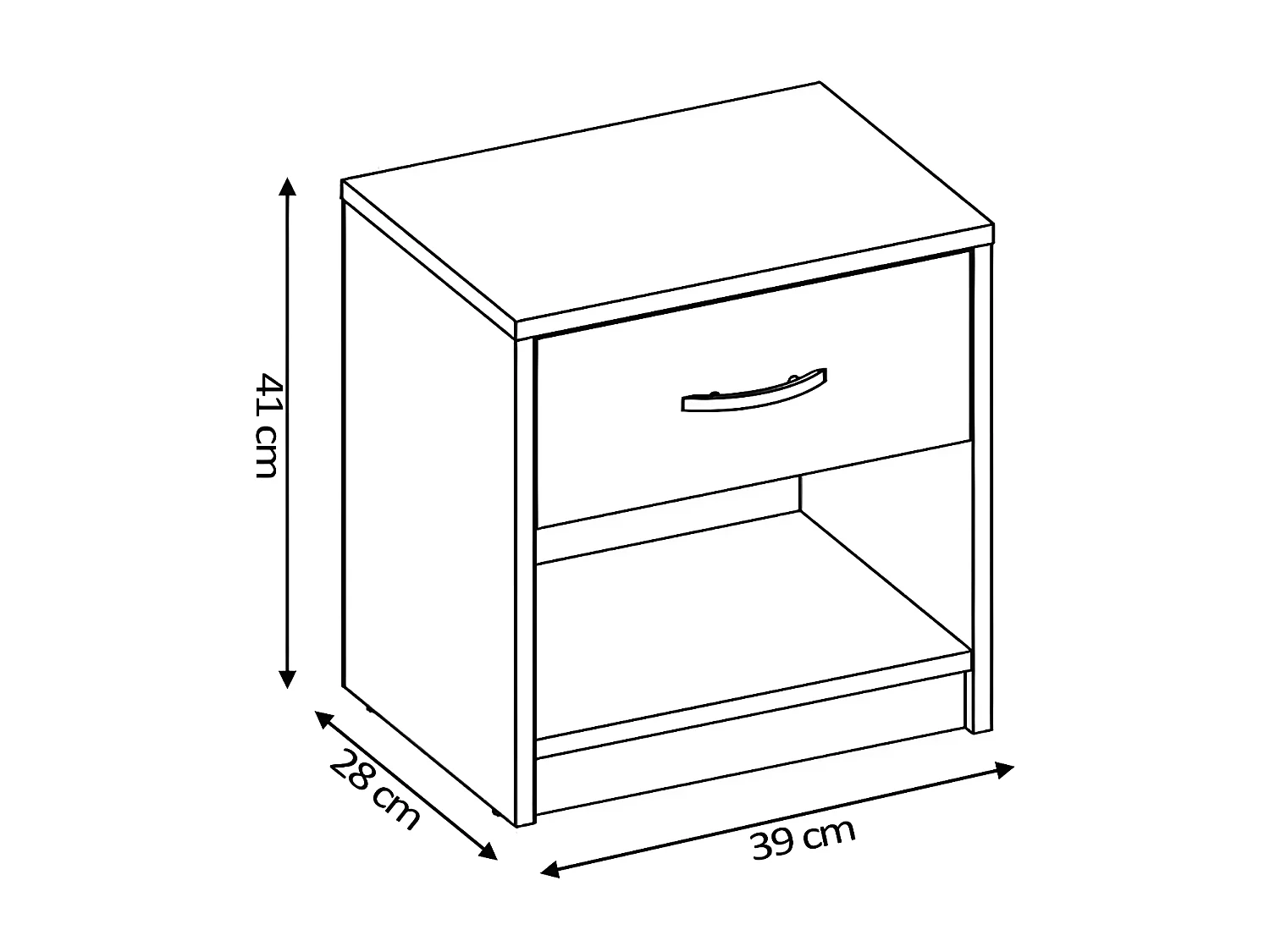 Mesita de Noche Pep 1 Cajon Blanco 39x41 cm