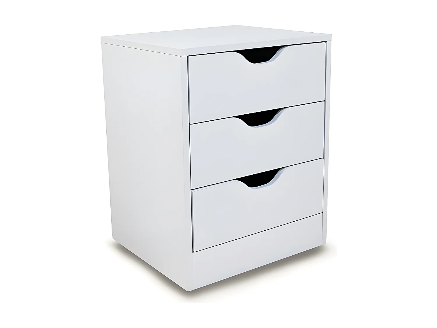 Mesita de Noche Trillo 3 Cajones Blanco y Cambria 50x40 cm