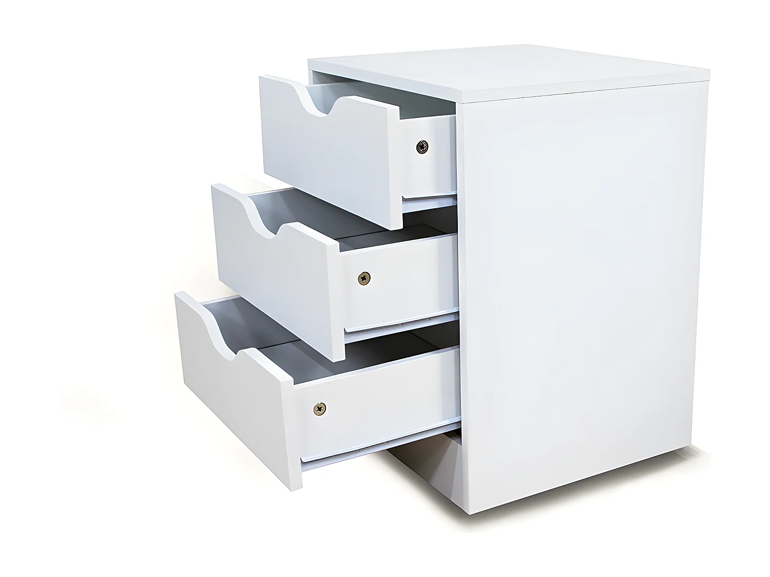 Mesita de Noche Trillo 3 Cajones Blanco y Cambria 50x40 cm