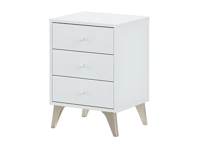 Mesita de Noche Sweet 3 Cajones Blanco 56x40 cm