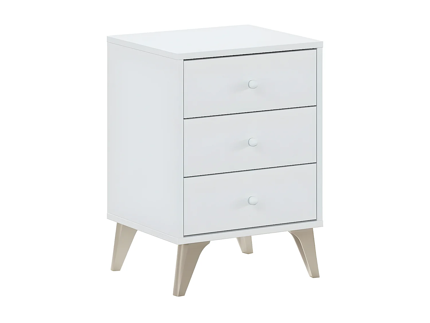 Mesita de Noche Sweet 3 Cajones Blanco 56x40 cm