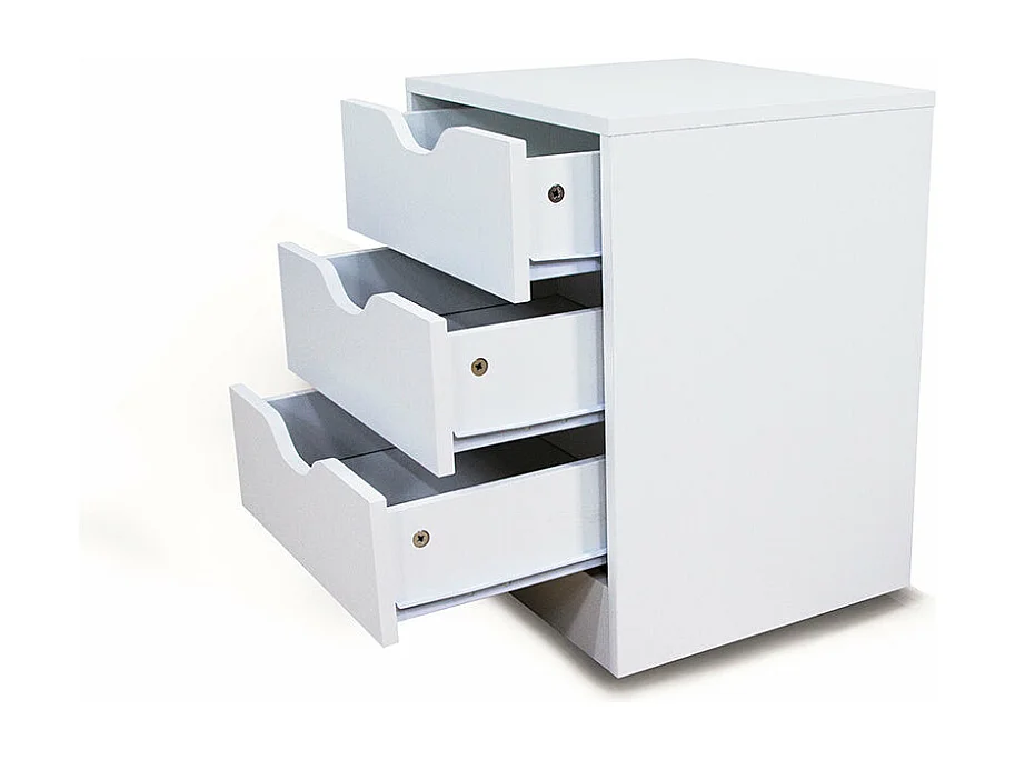 Mesita de Noche Trillo 3 Cajones Blanco 50x40 cm