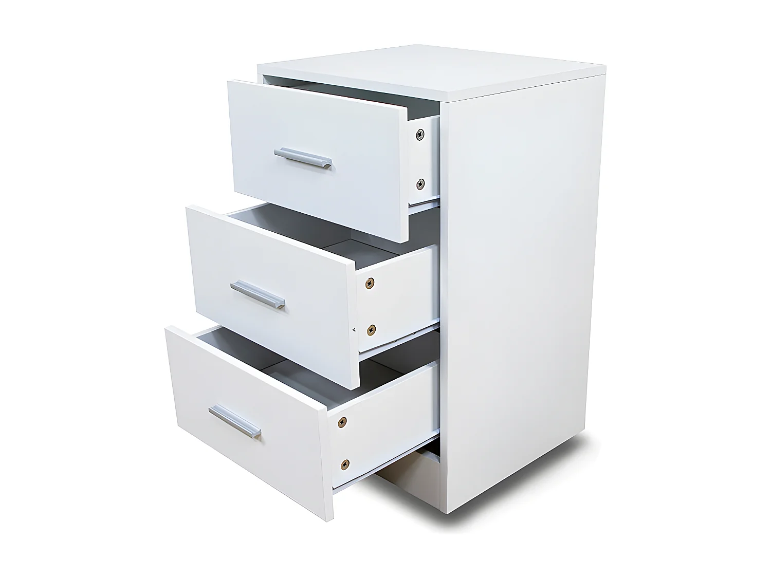 Mesita de Noche Silva, Blanco y Cambria 62x40 cm