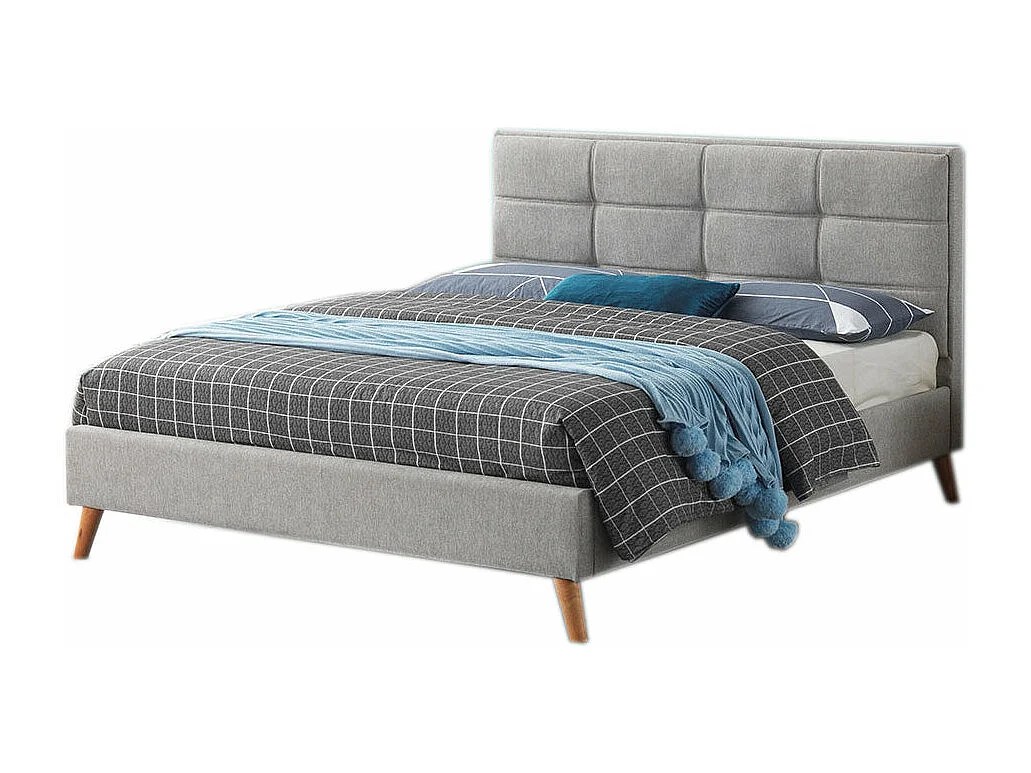 Cama de Matrimonio Barley 150cm Gris + Colchon Basico de 17 cm (+/-)