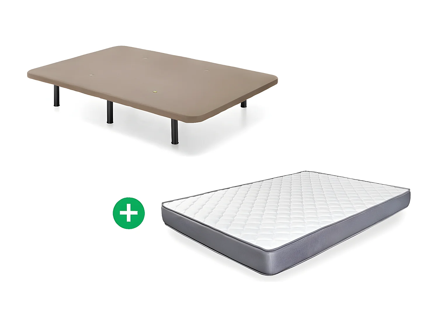 Somier Base Tapizada + Colchon Basic 135x190 cm