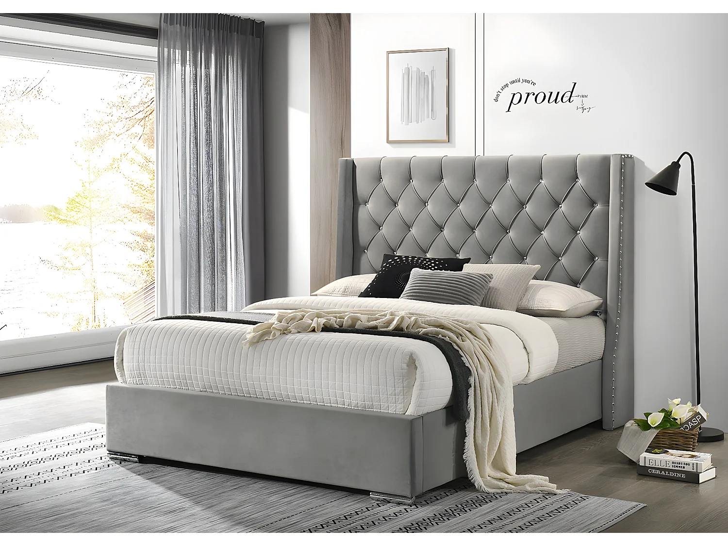 Cama de Matrimonio Meldives 150cm Gris