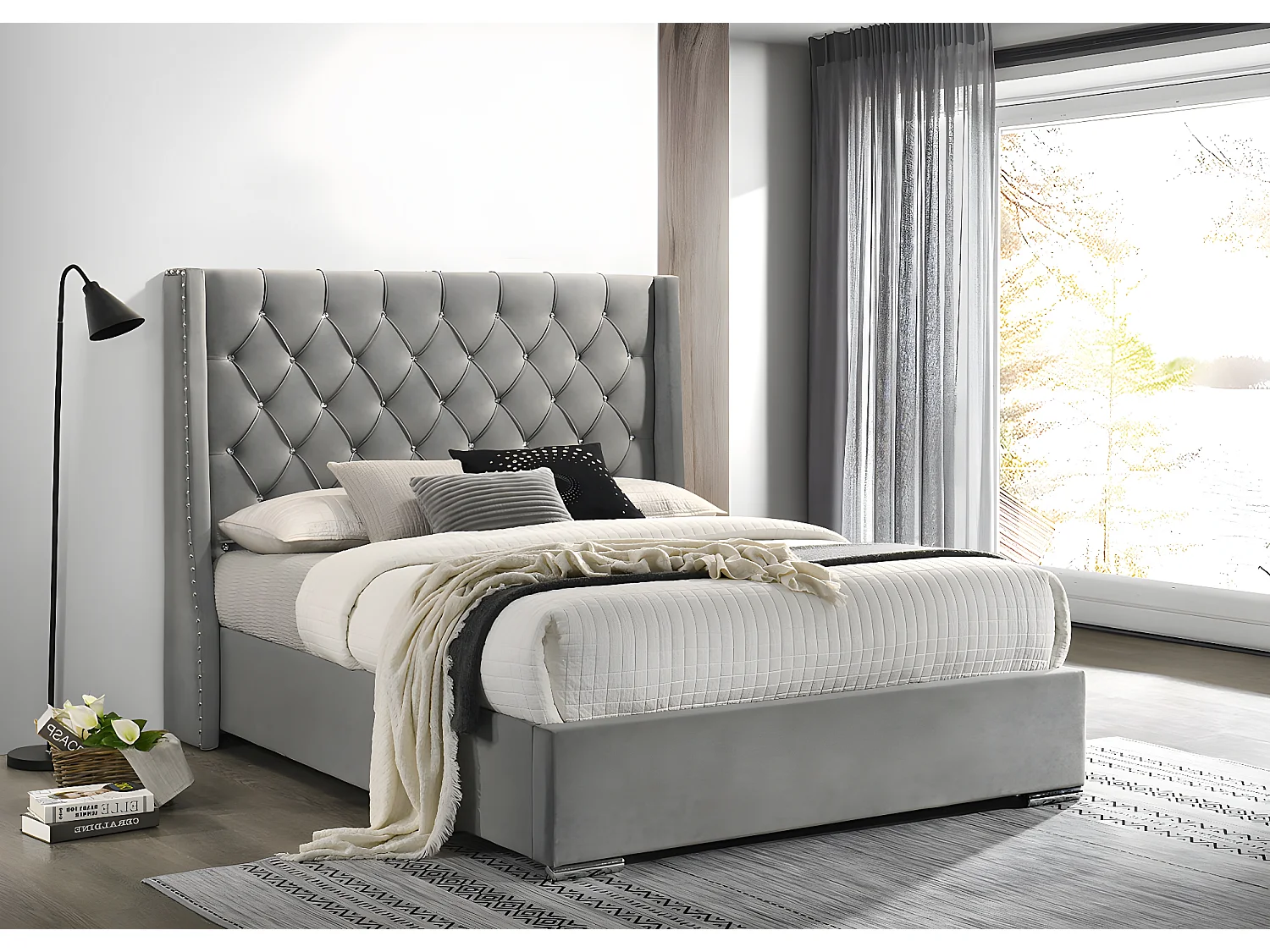 Cama de Matrimonio Meldives 150cm Gris