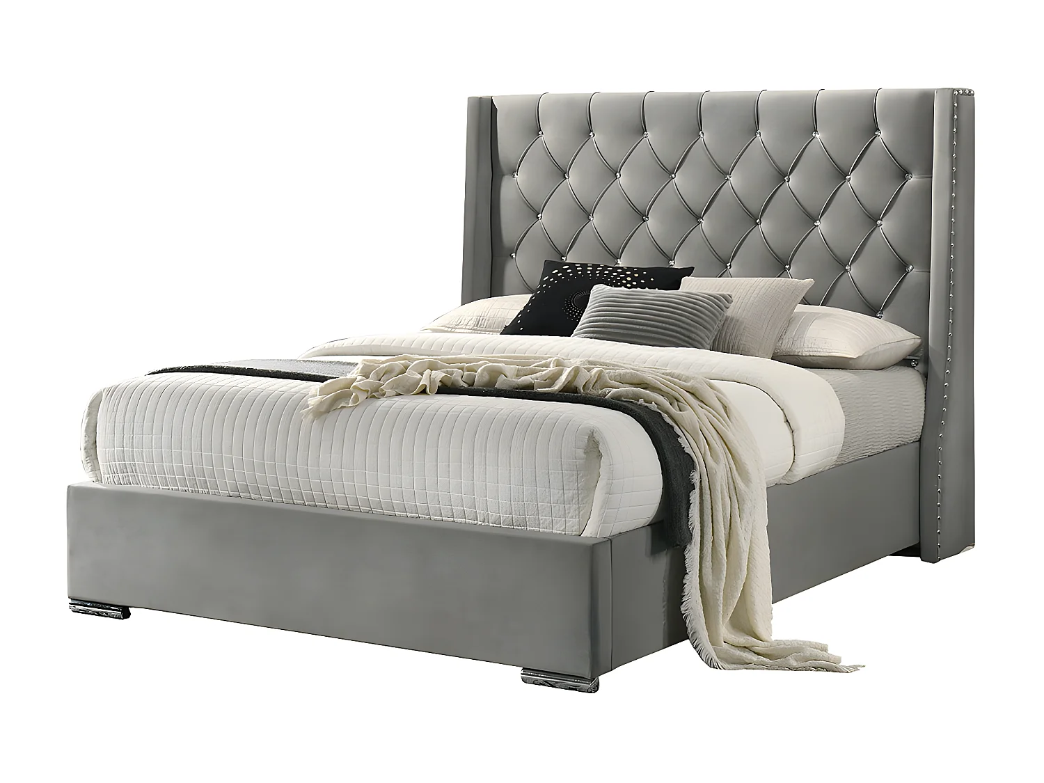 Cama de Casal Meldives 135cm Cinza