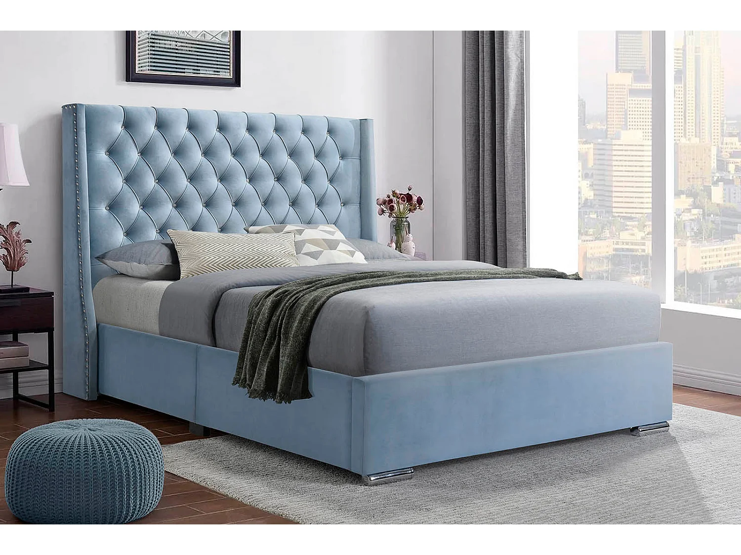 Cama de Casal Meldives 135cm Cinza