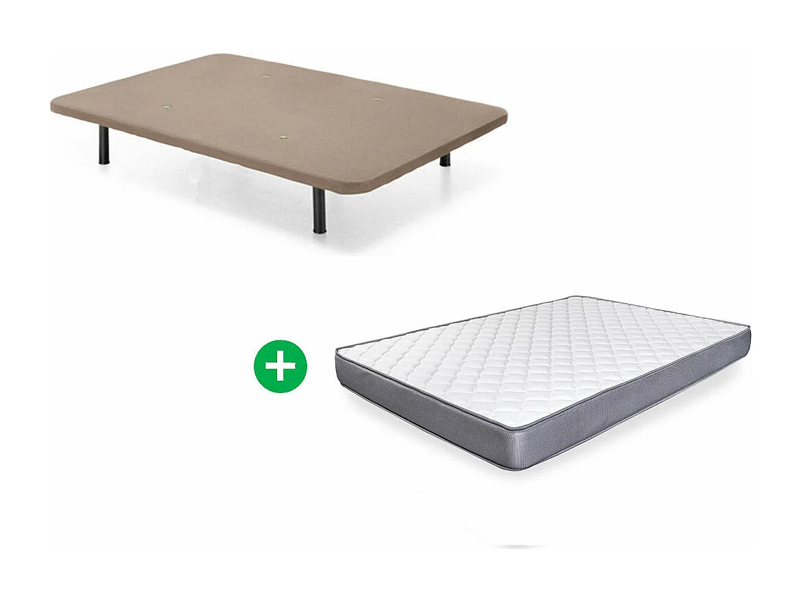 Somier Base Tapizada + Colchon Basic 90x190 cm