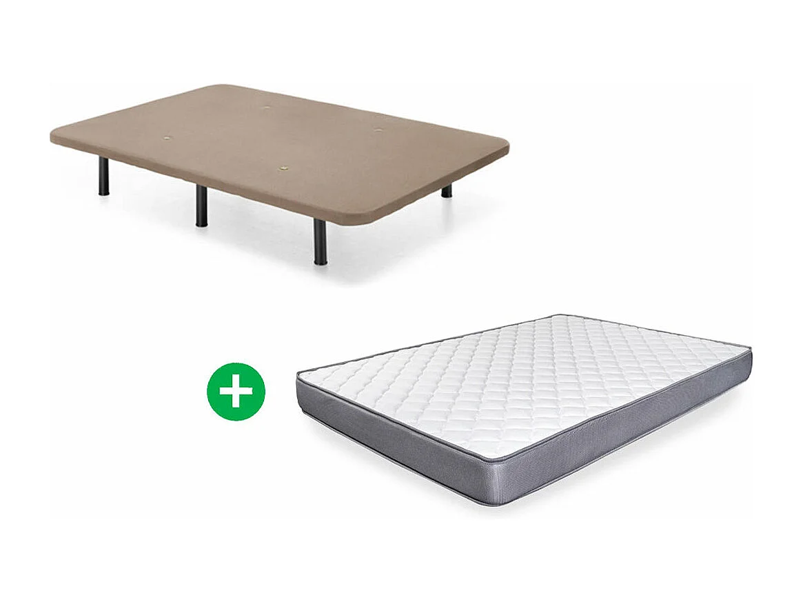 Somier Base Tapizada + Colchon Basic 90x190 cm