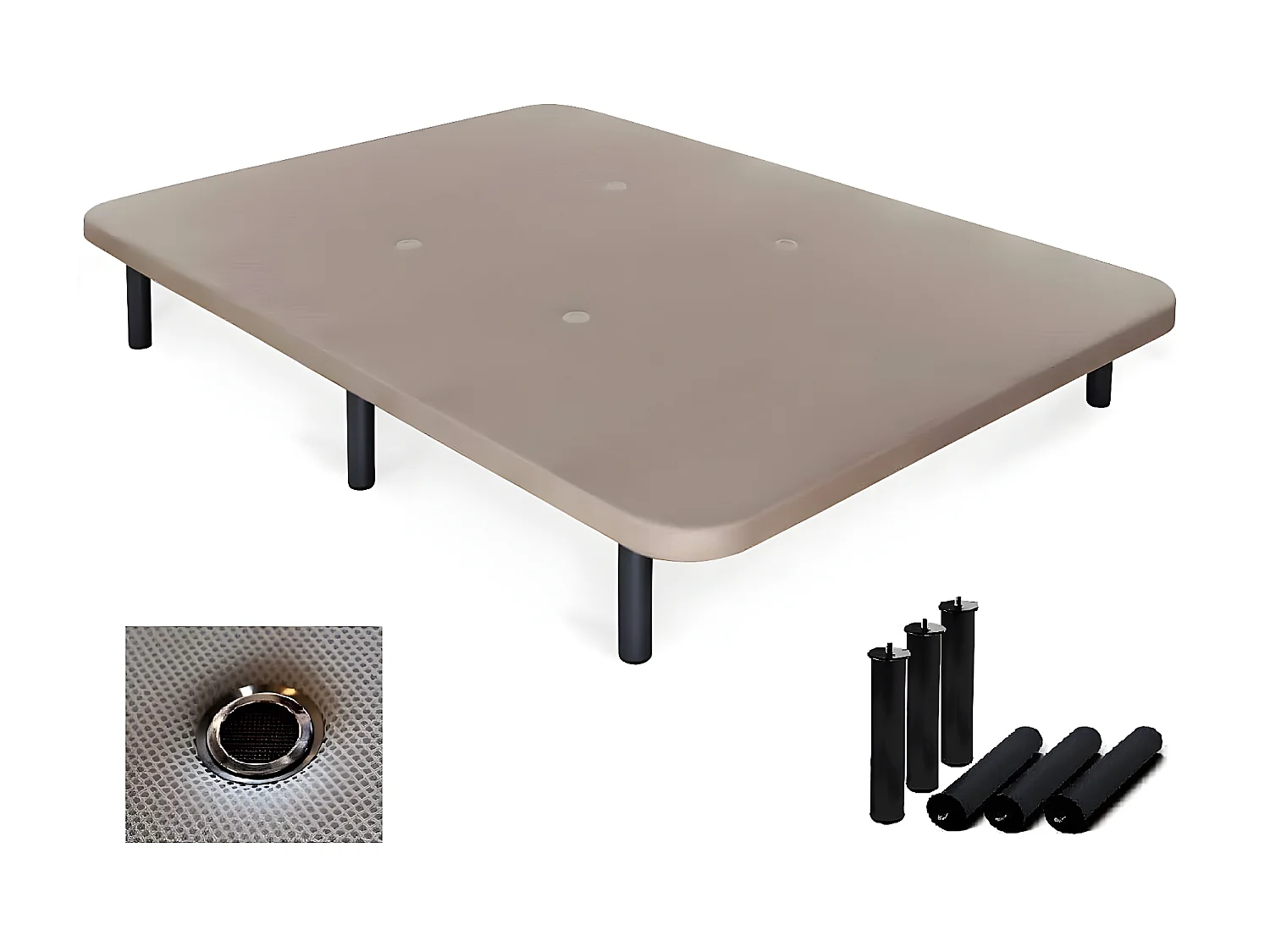 Somier Base Tapizada + Colchon Basic 90x190 cm