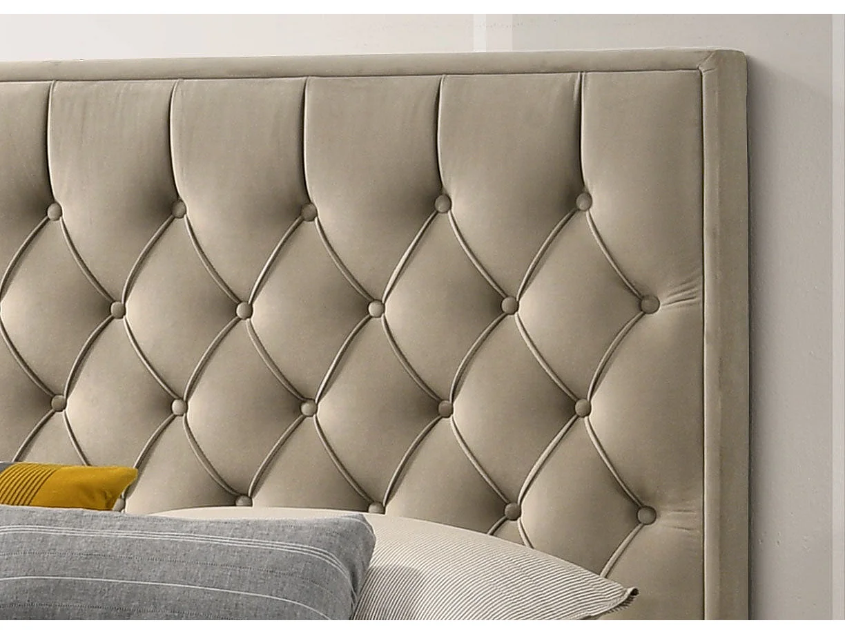 Cama de Matrimonio Magallan 135cm Beige + Colchon Basico de 17 cm (+/-)