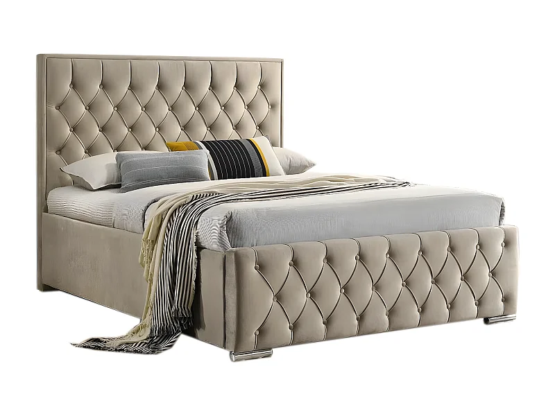 Cama de Casal Magallan 135cm Bege + Colchão Viscoelástico de 23cm