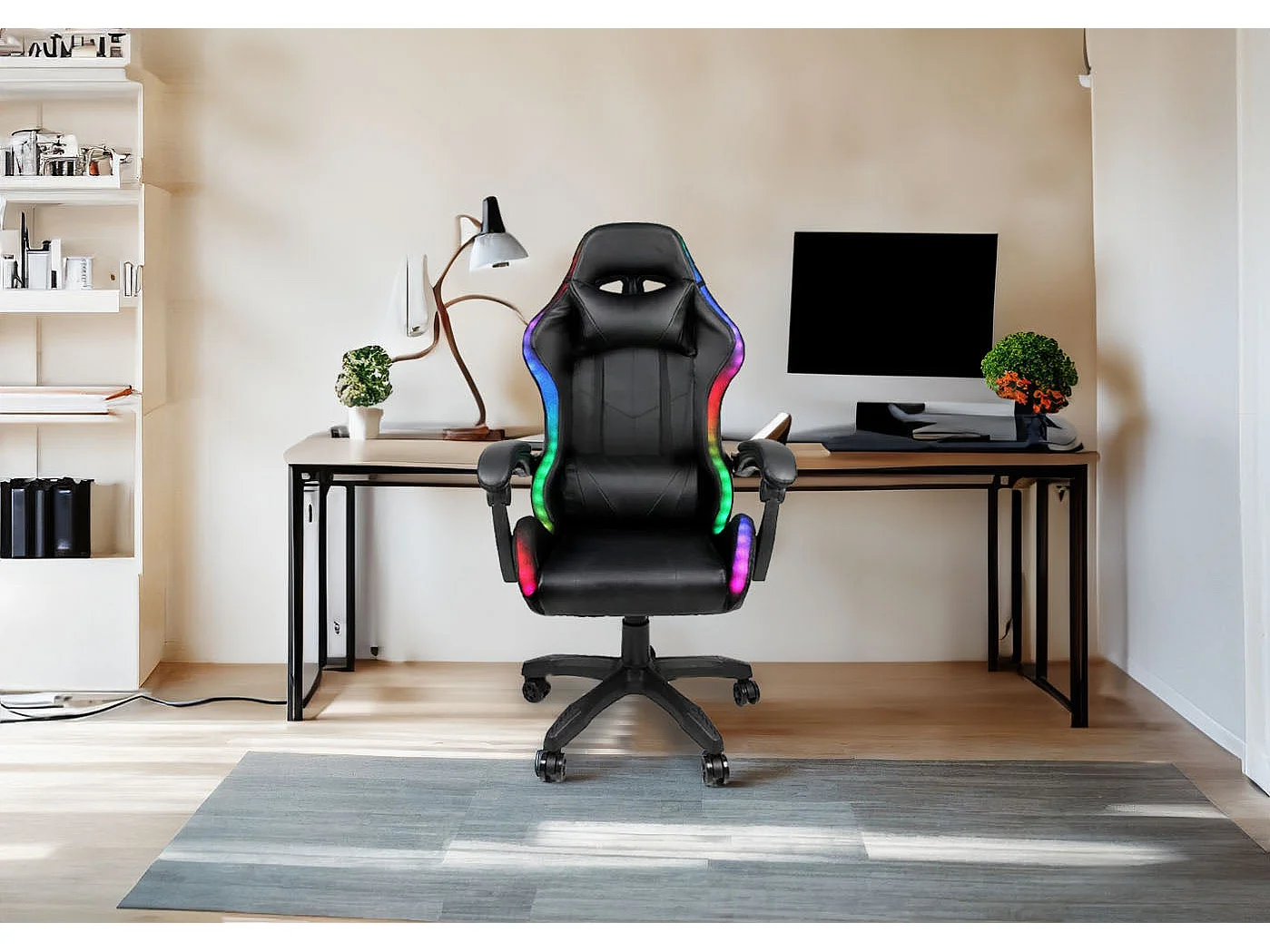 Cadeira de Jogos Ergonômica e Hiratória YN com Luzes LED