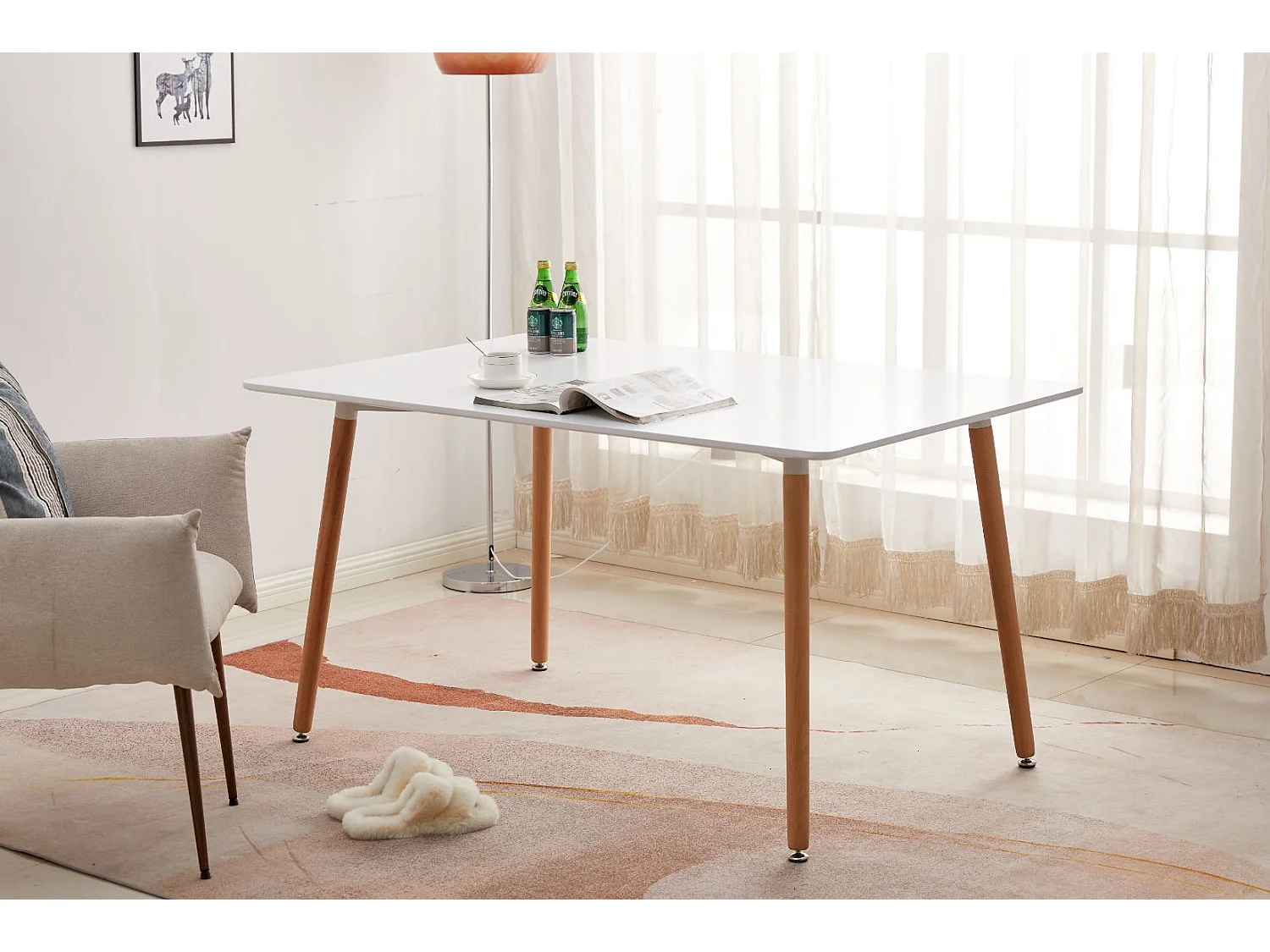Mesa de Jantar ou Cozinha Nórdica Viken 140cm Branco
