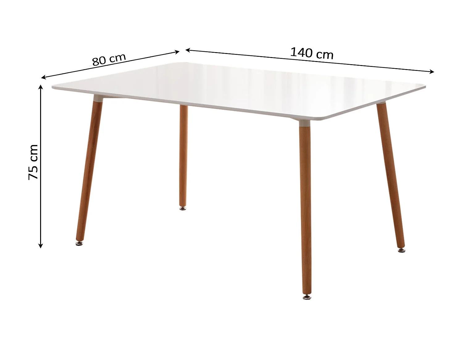 Mesa de Jantar ou Cozinha Nórdica Viken 140cm Branco