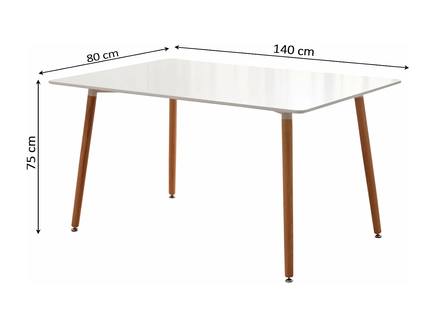 Mesa de Jantar ou Cozinha Nórdica Viken 140cm Branco