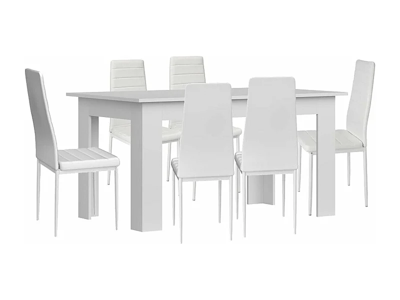 Pack Mesa de Comedor o Cocina + 6 Sillas en Polipiel/metal