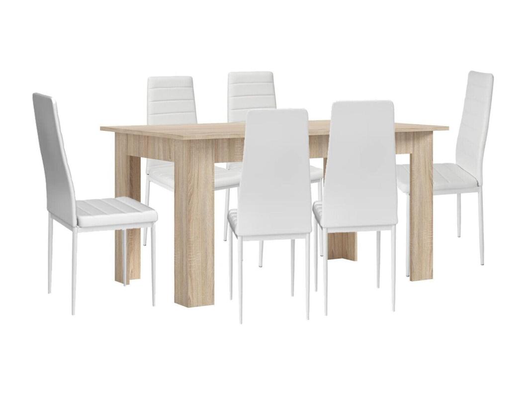 Pack Mesa de Comedor o Cocina + 6 Sillas en Polipiel/metal