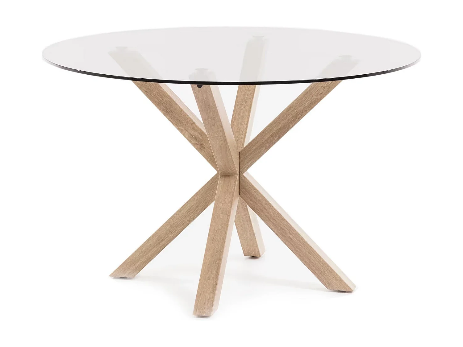 Pack Mesa Redonda de Cristal Templado + 6 Sillas polipiel/metal Negro 120x75 cm