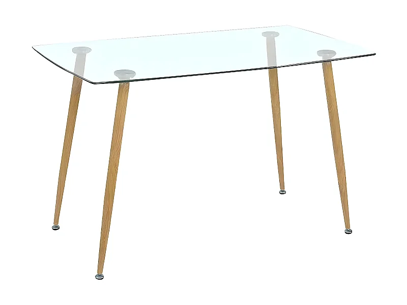 Mesa em Vidro Temperado Estilo Nórdico 120cm. Sala de Jantar ou Cozinha