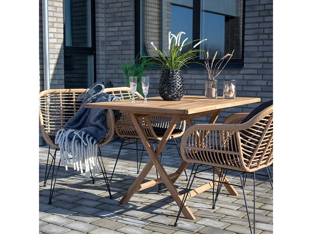 Set van 2 LAZO fauteuils met rotaneffect – Binnen of buiten-Color ribete verde crudo