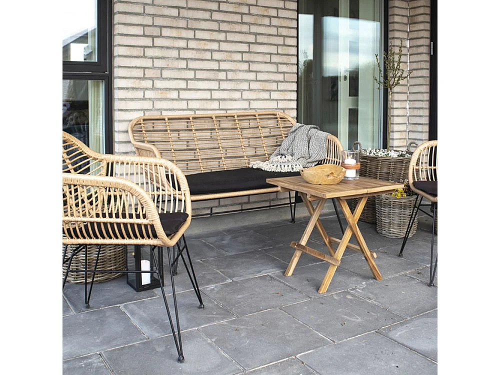 Set van 2 LAZO fauteuils met rotaneffect – Binnen of buiten-Color ribete verde crudo