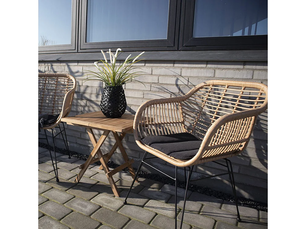 Set van 2 LAZO fauteuils met rotaneffect – Binnen of buiten-Color ribete verde crudo