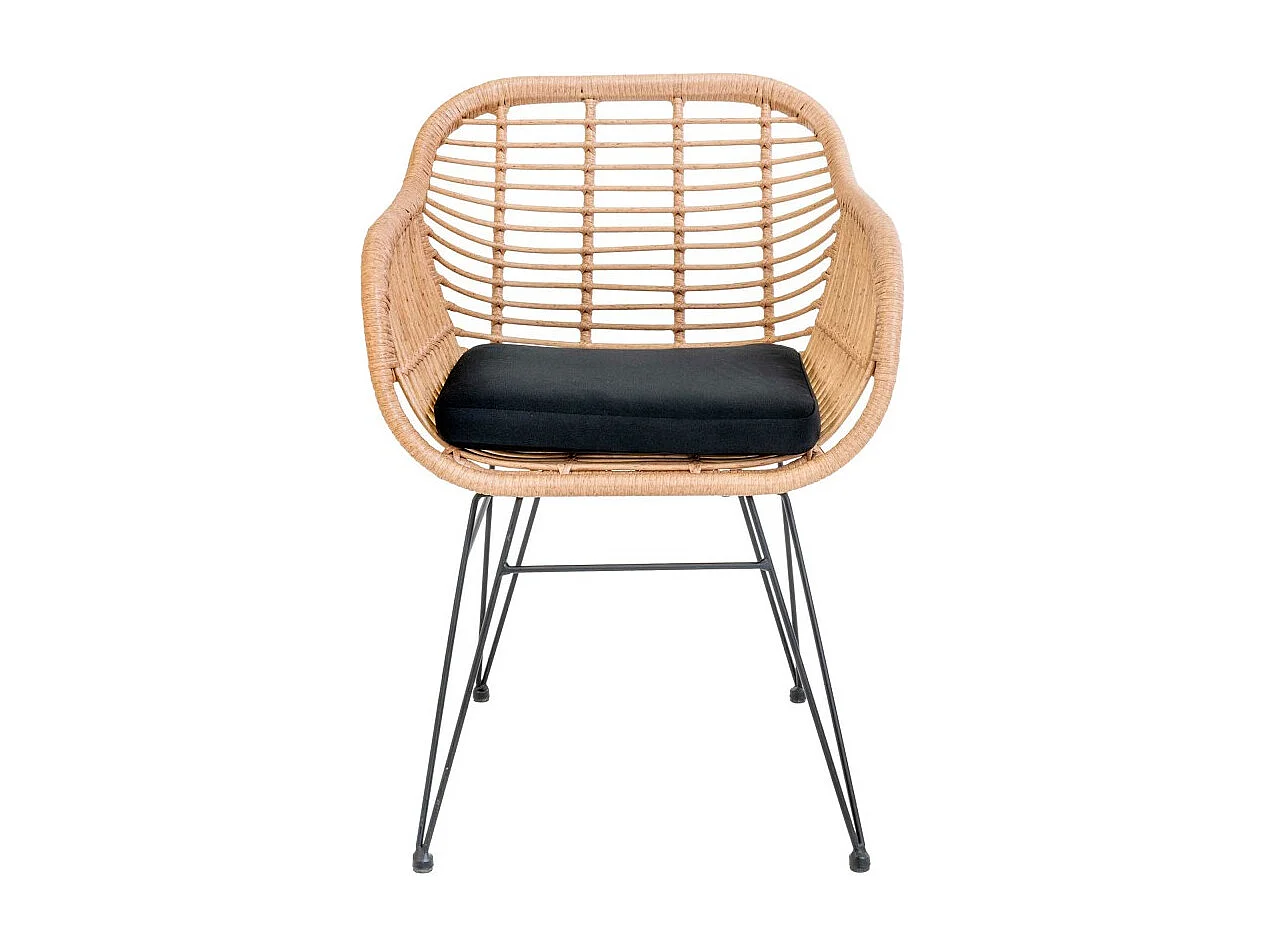 Set van 2 LAZO fauteuils met rotaneffect – Binnen of buiten-Color ribete verde crudo