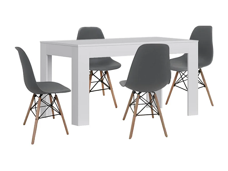 Mesa Extensible de Comedor o Cocina + 4 Sillas Estilo Nordico