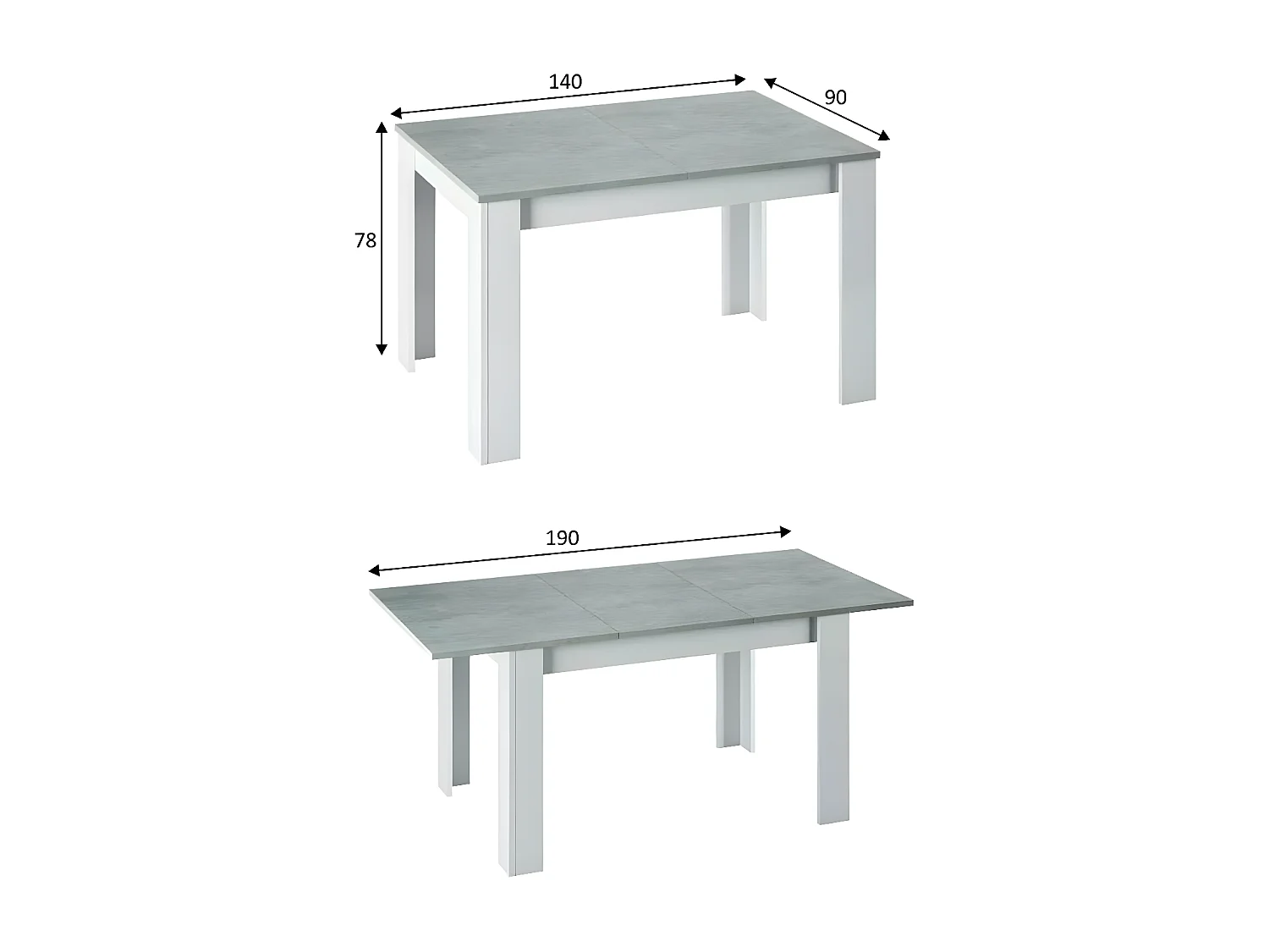 Mesa extensível Kendra. Sala de jantar ou cozinha