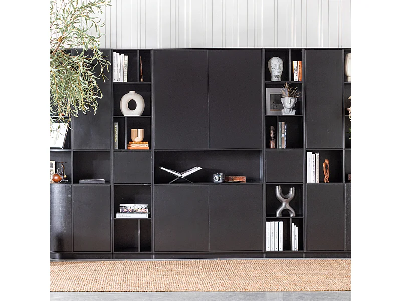 Etagère colonne en bois noir certifié FSC BUCK