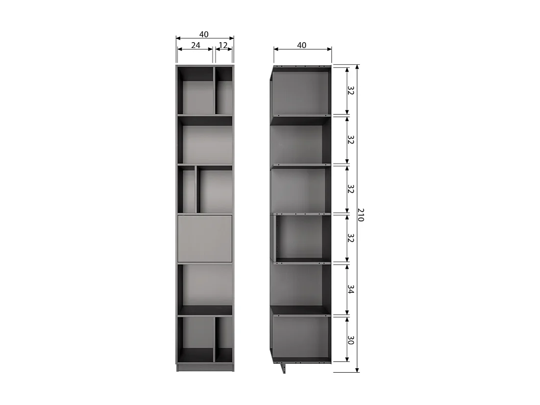 Etagère colonne en bois noir certifié FSC BUCK