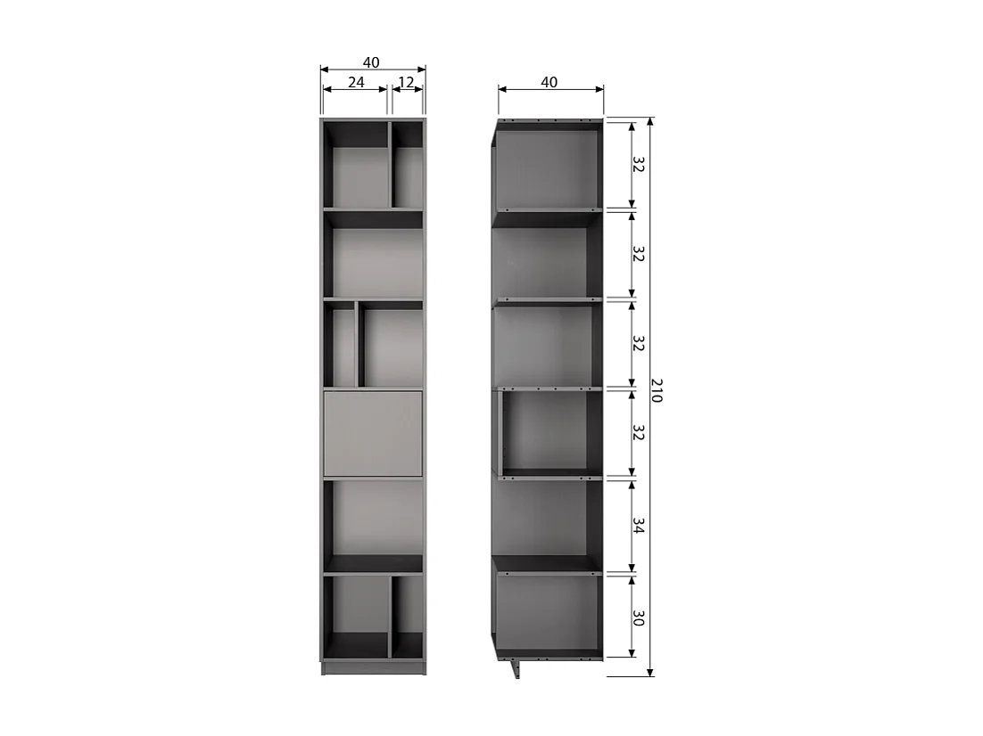 Etagère colonne en bois noir certifié FSC BUCK