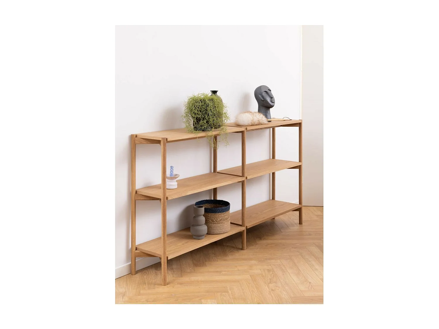 Sienna wandkast 4 planken natuur.