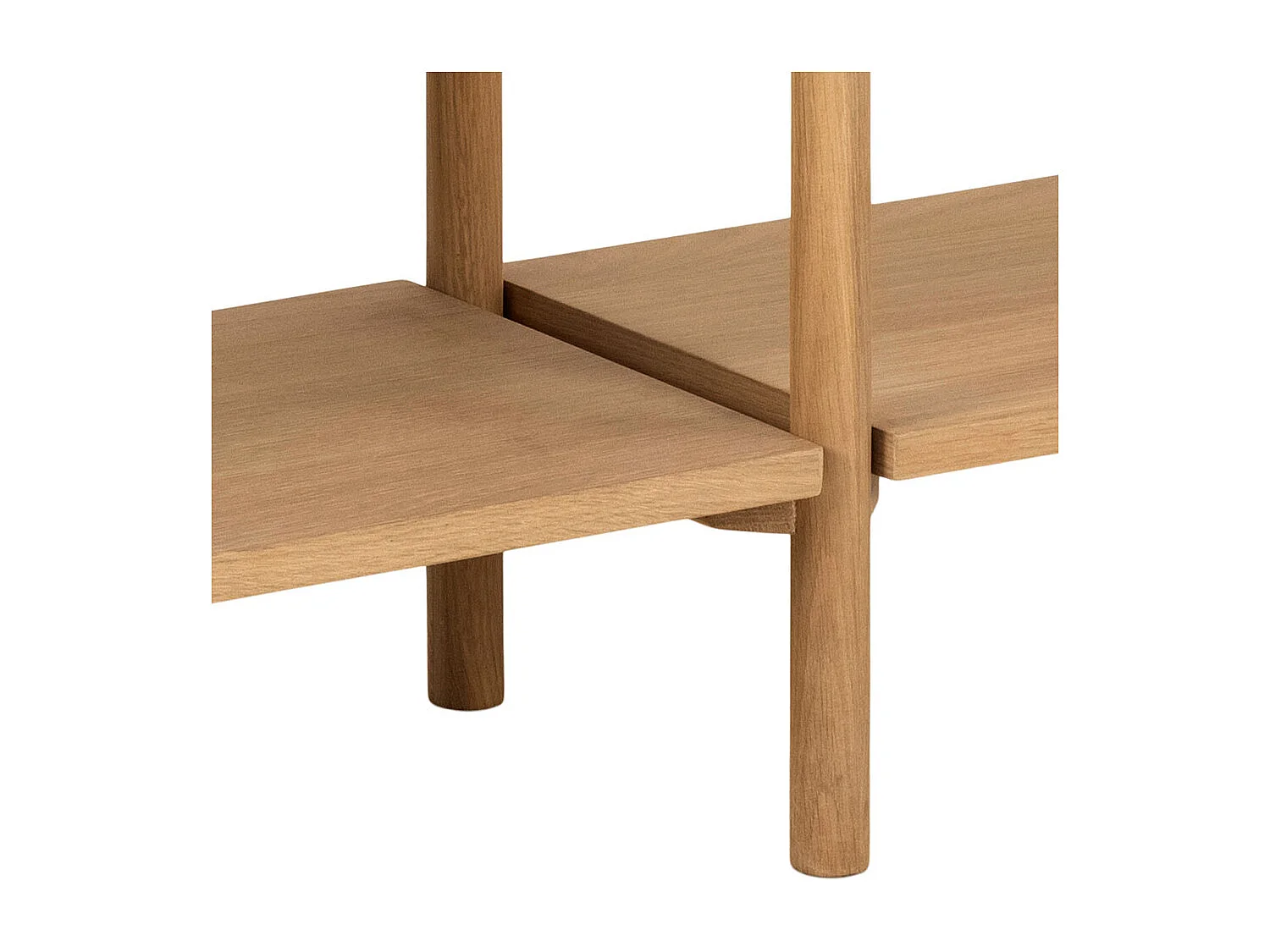 Bibliothèque basse scandinave en chêne clair 4 tablettes - BRENDA