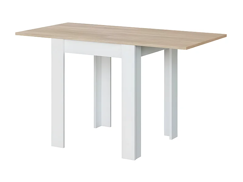 Mesa Auxiliar Extensível Livre 134cm. Sala de Jantar ou Cozinha, Branco e Carvalho