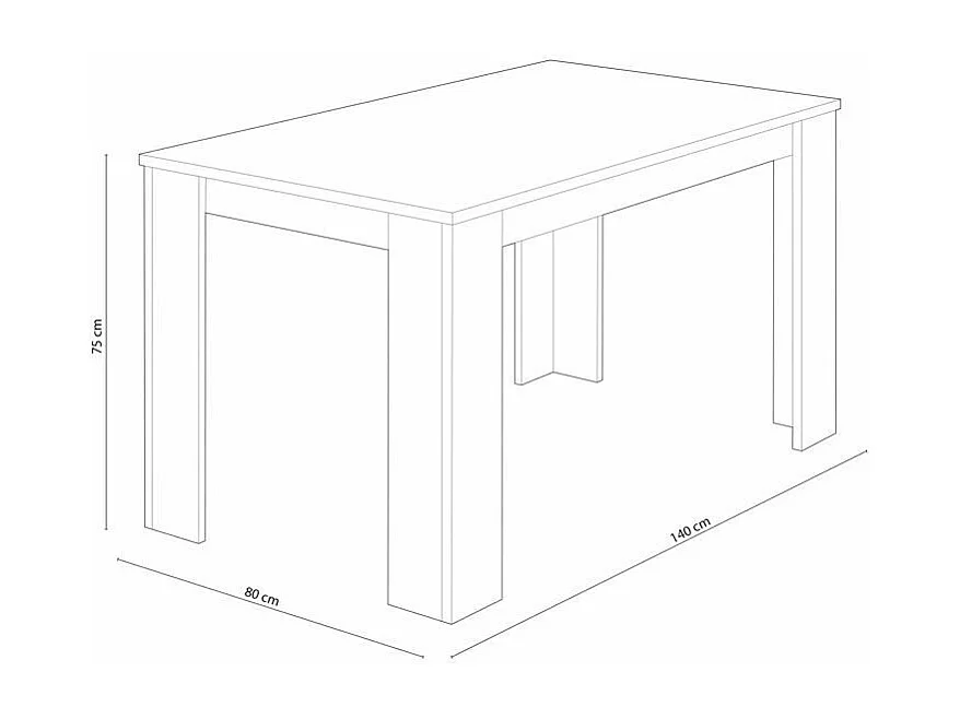 Pack Mesa de Comedor o Cocina Cambria + 4 Sillas en Polipiel/metal Blanco